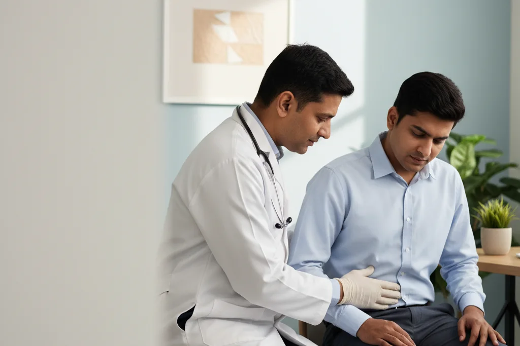 Illustration of appendix and abdominal pain — THANC Hospital Chennai