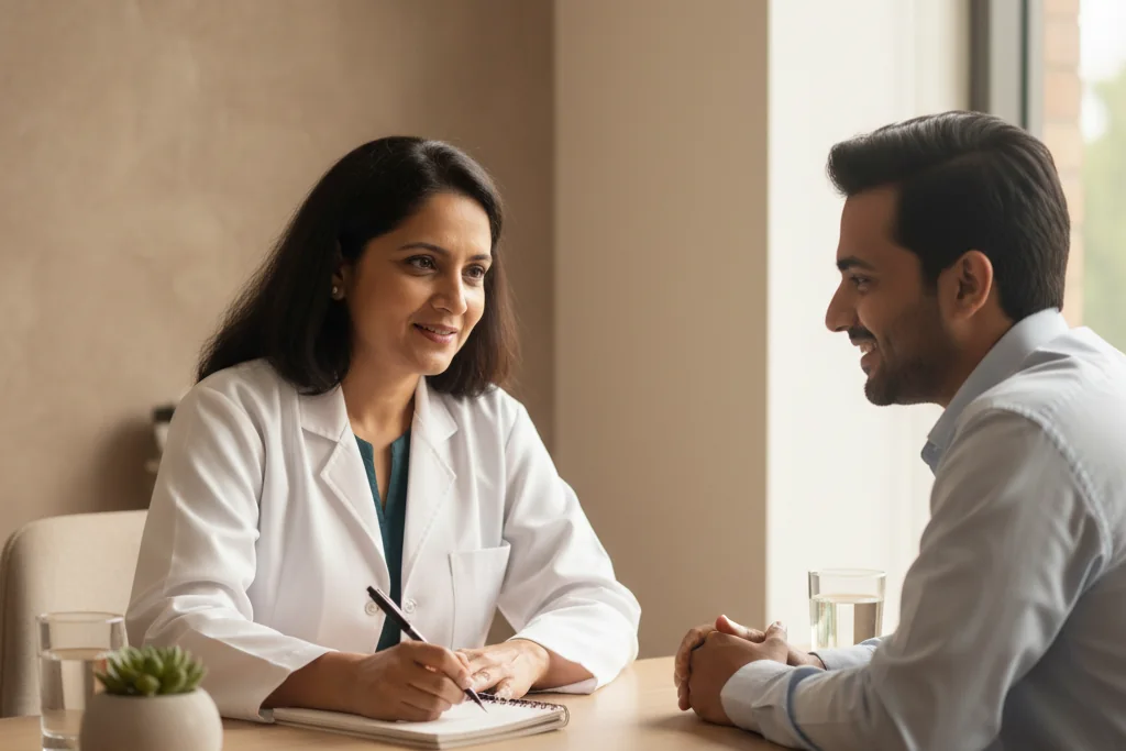 Person experiencing abdominal discomfort, representing Irritable Bowel Syndrome — THANC Hospital Chennai
