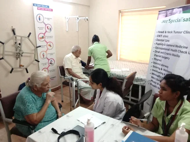 THANC doctors screening elderly residents at old-age home