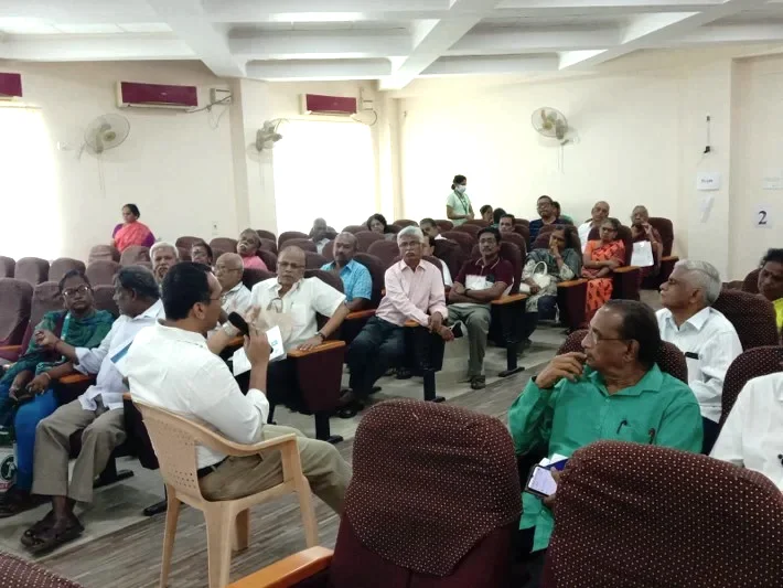 Health awareness talk for seniors at old-age home