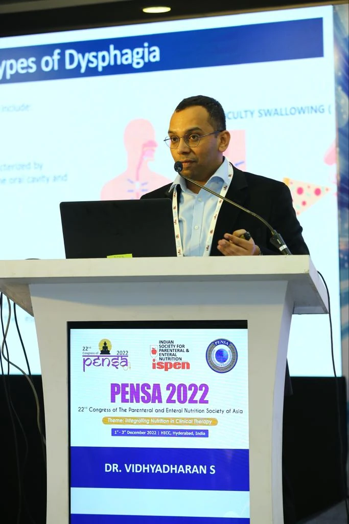 Dr. Vidhyadharan Sivakumar as invited dysphagia faculty at the PENSA 2022 Congress, Parenteral and Enteral Nutrition Society of Asia