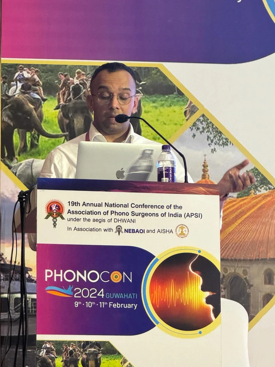 Dr. Vidhyadharan Sivakumar presenting at PHONOCON 2024 — Association of Phono Surgeons of India national conference