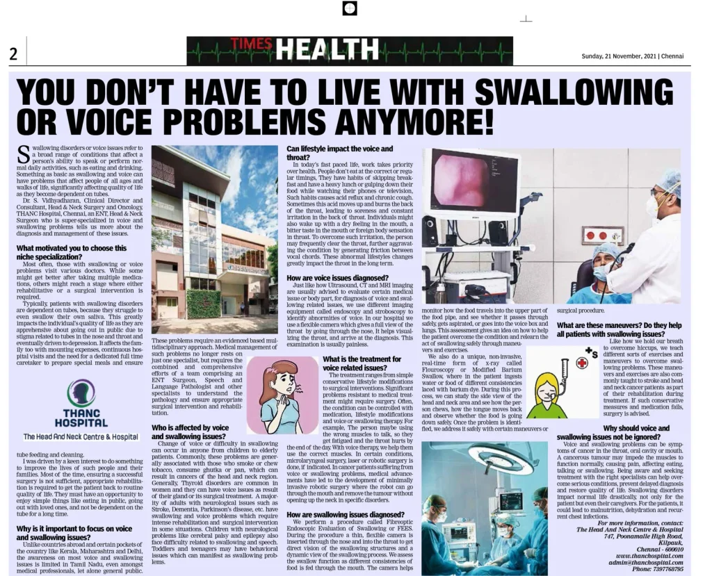 Times Health full-page feature on THANC Hospital